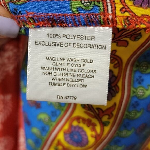 rebecca Malone Medium V-Neck Patterned Top size medium - Picture 6 of 9